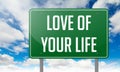 Love of Your Life on Green Highway Signpost.