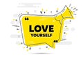 Love yourself motivation quote. Motivational slogan. Vector Royalty Free Stock Photo