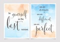 love yourself quote on beautiful watercolor beach background 5x7 card template