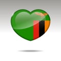 Love ZAMBIA symbol. Heart flag icon.