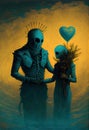 Love with Zdzislaw Beksinski style Postcard - Generative AI