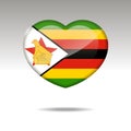 Love ZIMBABWE symbol. Heart flag icon.