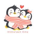 Loveable Valentine penguin couple