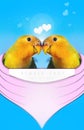 Lovebirds Love heart love you together Honeymoon Royalty Free Stock Photo