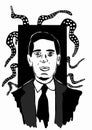 Lovecraft portrait with monster tentacles Royalty Free Stock Photo