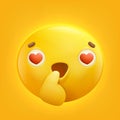 Loveful Yellow smiley emoji emoticon icon Royalty Free Stock Photo
