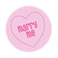 Loveheart Sweet Candy - Marry Me Message vector Royalty Free Stock Photo