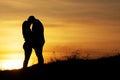 Loveing couple in sunset time Royalty Free Stock Photo