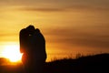 Loveing couple in sunset time Royalty Free Stock Photo