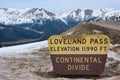 Loveland Pass Continental Divide in Colorado Rocky Mountains