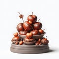 Loveliness of roasted chestnuts on a plate ai generated