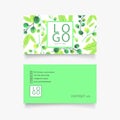 lovely abstract modern business card illustration template with flowers