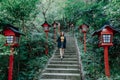 Lovely asain woman at Nanzo-in Temple