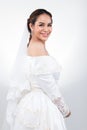 Lovely Asian Beautiful Woman bride white wedding Royalty Free Stock Photo