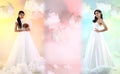 Lovely Asian Beautiful Woman bride white wedding Royalty Free Stock Photo