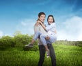Lovely Asian Couple Smiling Royalty Free Stock Photo