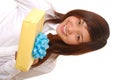 Lovely Asian Girl with a gift Royalty Free Stock Photo