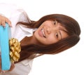 Lovely Asian Girl with a gift Royalty Free Stock Photo
