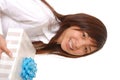 Lovely Asian Girl with a gift Royalty Free Stock Photo