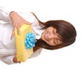 Lovely Asian Girl With A Gift Royalty Free Stock Photo