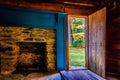 Lovely Autumn View Looking Out From Cades Cove Pioneer Cabin Royalty Free Stock Photo