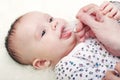 Lovely baby drinking juice Royalty Free Stock Photo