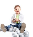 A lovely baby is playing with balls Royalty Free Stock Photo