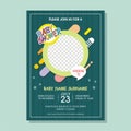 Lovely Baby Shower invitation card with cartoon style