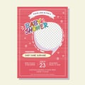 Lovely Baby Shower invitation card with cartoon style