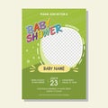 Lovely Baby Shower invitation card with cartoon style