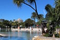 Lovely beach created in the middle of the city of Brisbane, Queensland, Australia