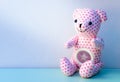 Lovely bear with pink heart pattern skin