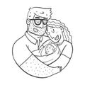 Lovely Beautiful Couple Holding Baby in Their Arms Royalty Free Stock Photo