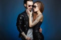 Lovely beautiful couple in sunglasses Royalty Free Stock Photo