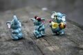 Lovely beautiful old baby toys elephant and hippo Royalty Free Stock Photo