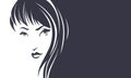 Lovely beauty, vector image of girl face with place for your tex