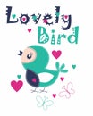 lovely bird t print vector art