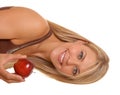 Lovely Blond Girl With an apple Royalty Free Stock Photo