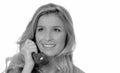 Lovely Blond Girl on telephone Royalty Free Stock Photo