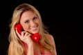 Lovely Blond Girl on telephone Royalty Free Stock Photo