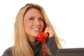 Lovely blond Woman On Telephone Royalty Free Stock Photo