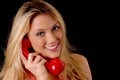 Lovely blond Woman On Telephone Royalty Free Stock Photo