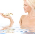 Lovely blonde with butterfly Royalty Free Stock Photo