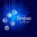 Lovely blue christmas winter style snowflakes background