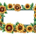 Lovely border design with blossomed sunflower decoration ai generated