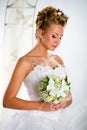 Lovely bride with bouquet of flowers Royalty Free Stock Photo