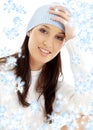 Lovely brunette in winter hat Royalty Free Stock Photo