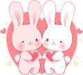 Lovely bunny couple, Generative AI Royalty Free Stock Photo