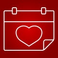 Lovely calendar line icon, valentines day