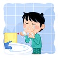 Daily routine actions - Washing face